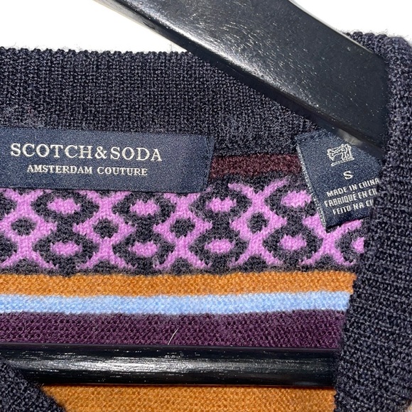 Scotch & Soda Striped Sweater Wool Crew Neck Long Sleeve Pullover Sz S - Picture 7 of 10